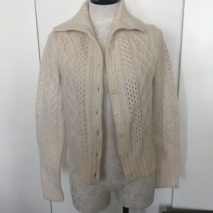 Tommy Hilfiger Cream shawl collar Fisherman’s cardigan. Size Large